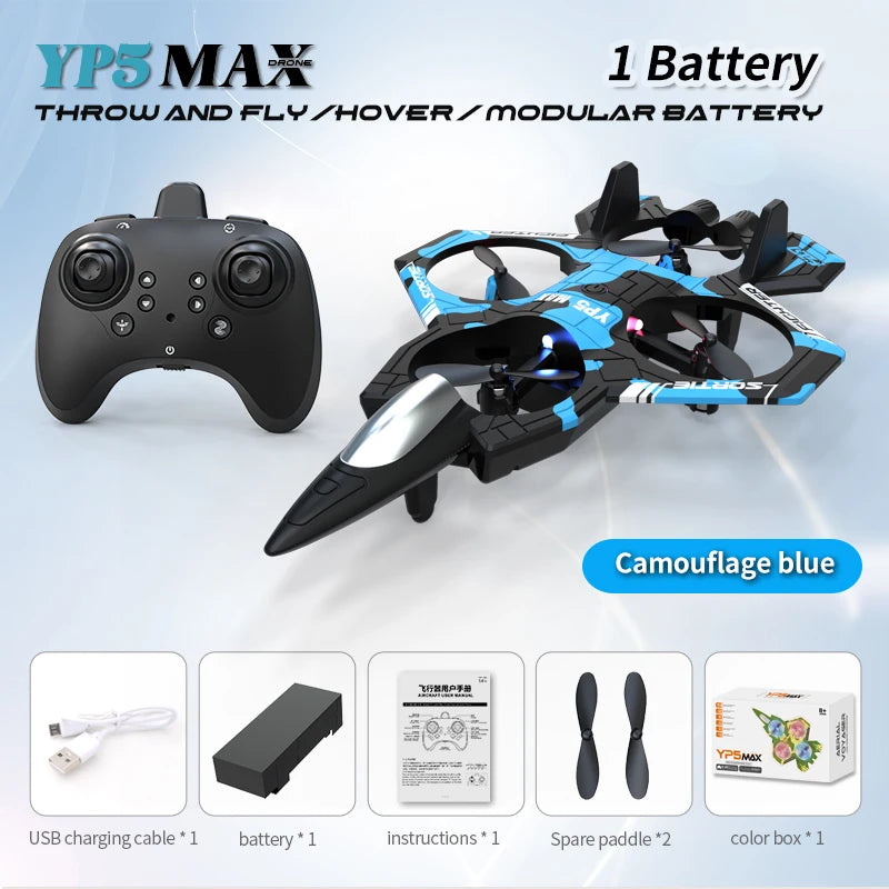 New YP3 Glider Flying Helicopter RC Hobby Jet Plane 2.4G Stunt Remote Control Foam Fighter Airplane Toy Drone With Light