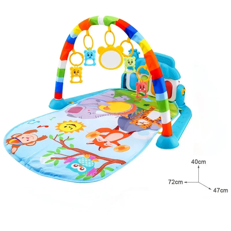 Baby Activity Gym Rack Early Education Toy for Newborns 0 to 36 Months Musical Piano Keyboard Crawling Blanket Pedal Play Mat