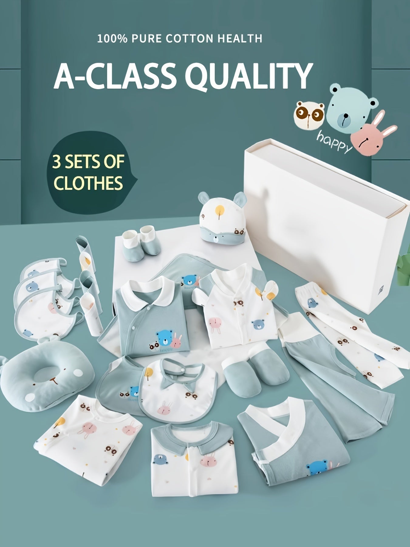 JoyShe Baby Clothes Set Newborn Essentials Hat Bib Pillow