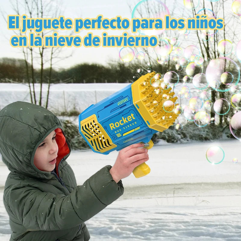 Bubble Gun Kids Toys Rocket 69 Holes Automatic Blower