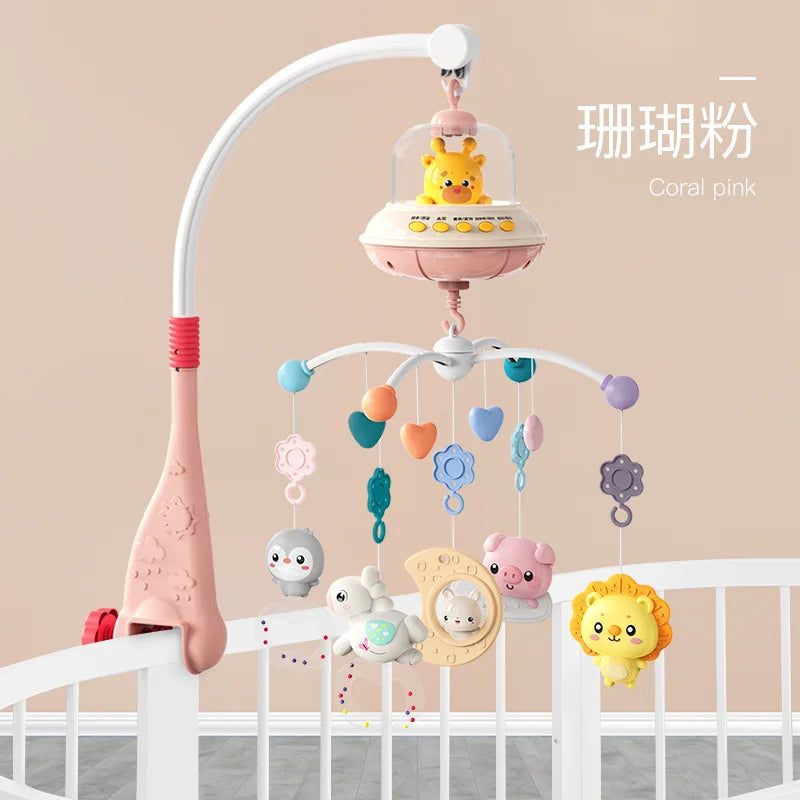 Musical Baby Crib Mobile with Lights and Music Projection Remote Control Crib Toys for Newborns