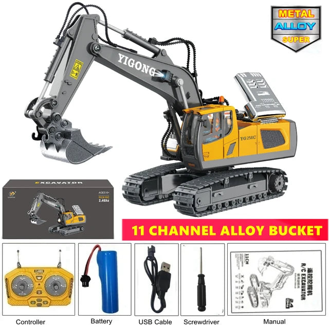 4WD Remote Control Excavator Alloy Dump Truck Toy