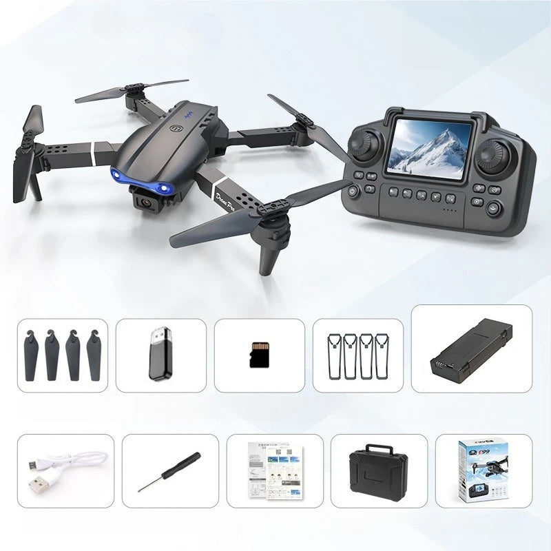 E99 Pro Drone Screen Control Aerial Drone High Definition Dual Camera Remote Control Aircraft Folding Quadcopter Kid Gift