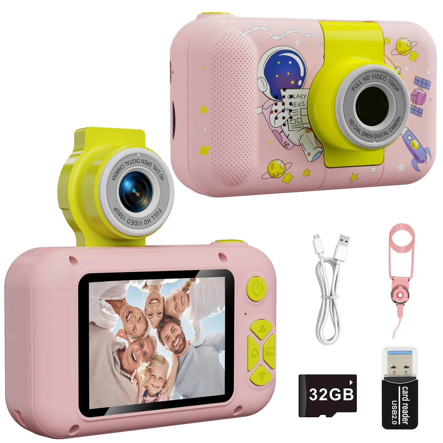 ARNSSIEN Flip Lens Kids Camera Digital Selfie Toy Camera