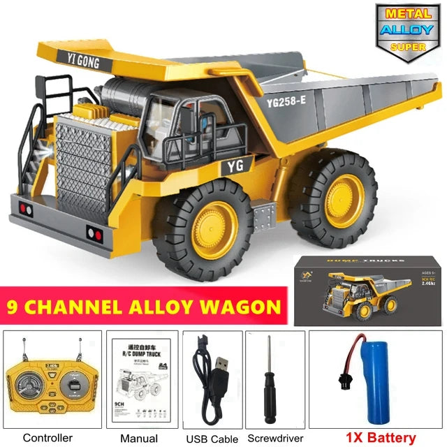 4WD Remote Control Excavator Alloy Dump Truck Toy