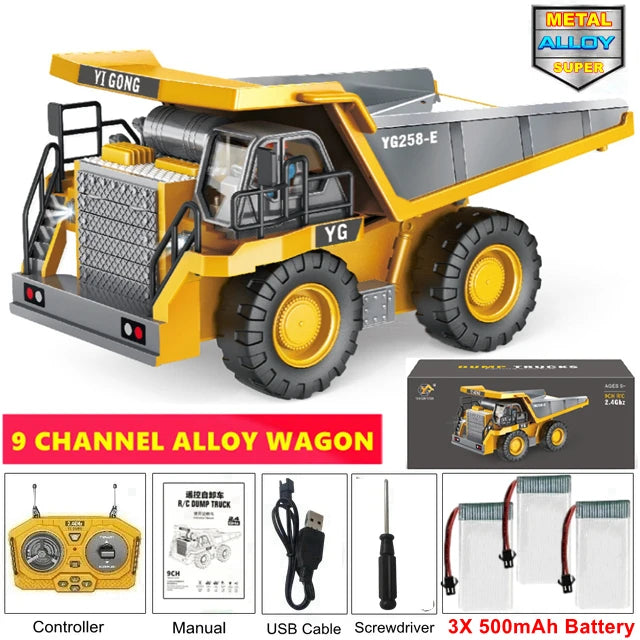 4WD Remote Control Excavator Alloy Dump Truck Toy