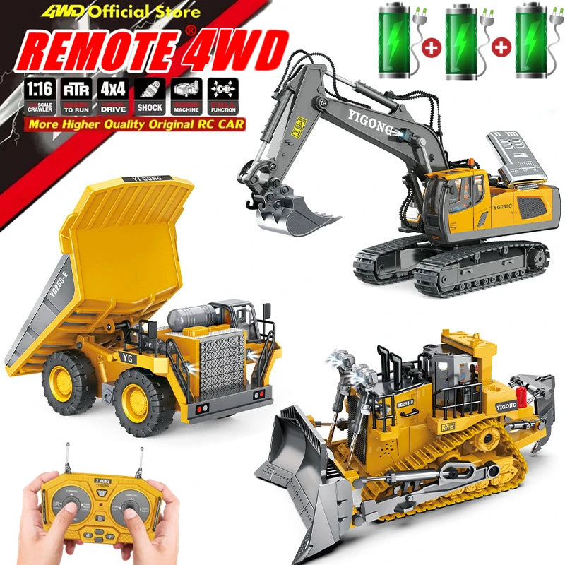 4WD Remote Control Excavator Alloy Dump Truck Toy