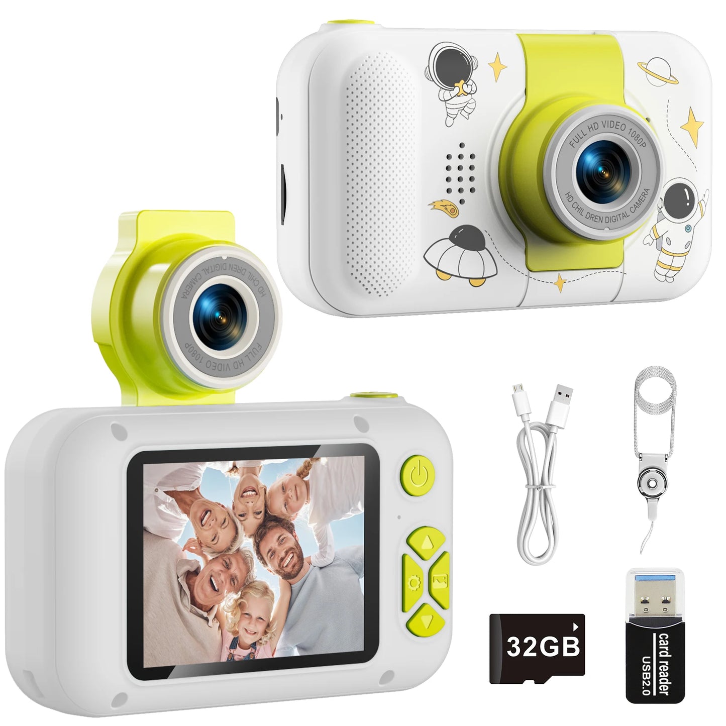 ARNSSIEN Flip Lens Kids Camera Digital Selfie Toy Camera