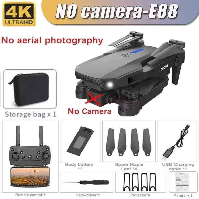 Professional Drone E88 4K Wide Angle HD 1080P Camera WiFi FPV Height Hold Foldable RC Drone Quadrotor Helicopter
