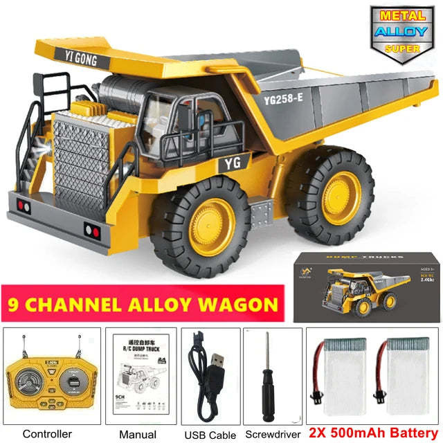 4WD Remote Control Excavator Alloy Dump Truck Toy