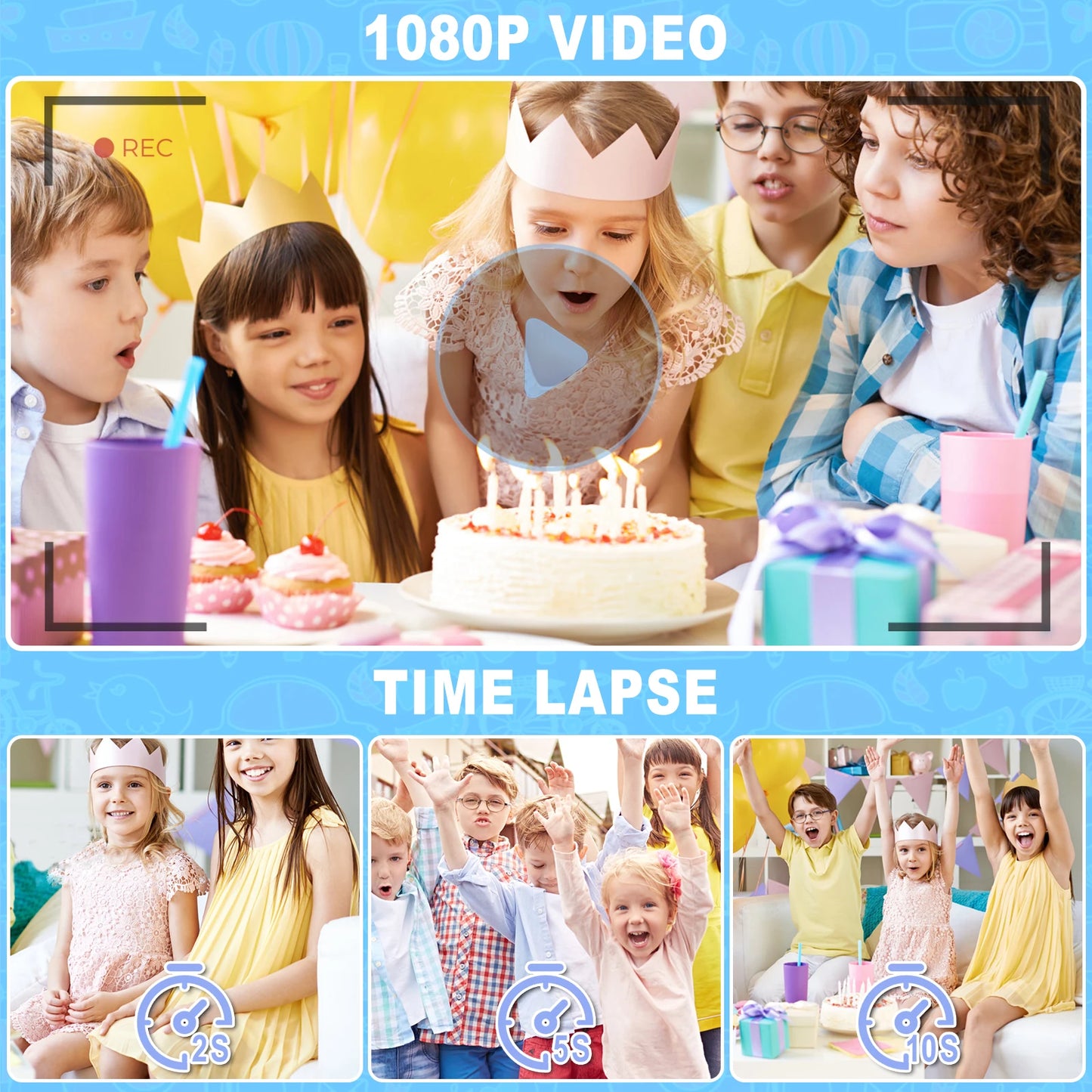 ARNSSIEN Flip Lens Kids Camera Digital Selfie Toy Camera