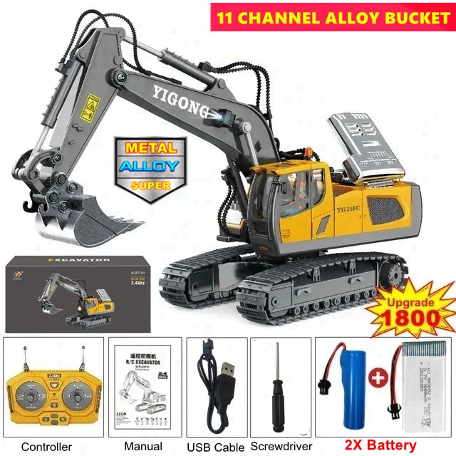 4WD Remote Control Excavator Alloy Dump Truck Toy