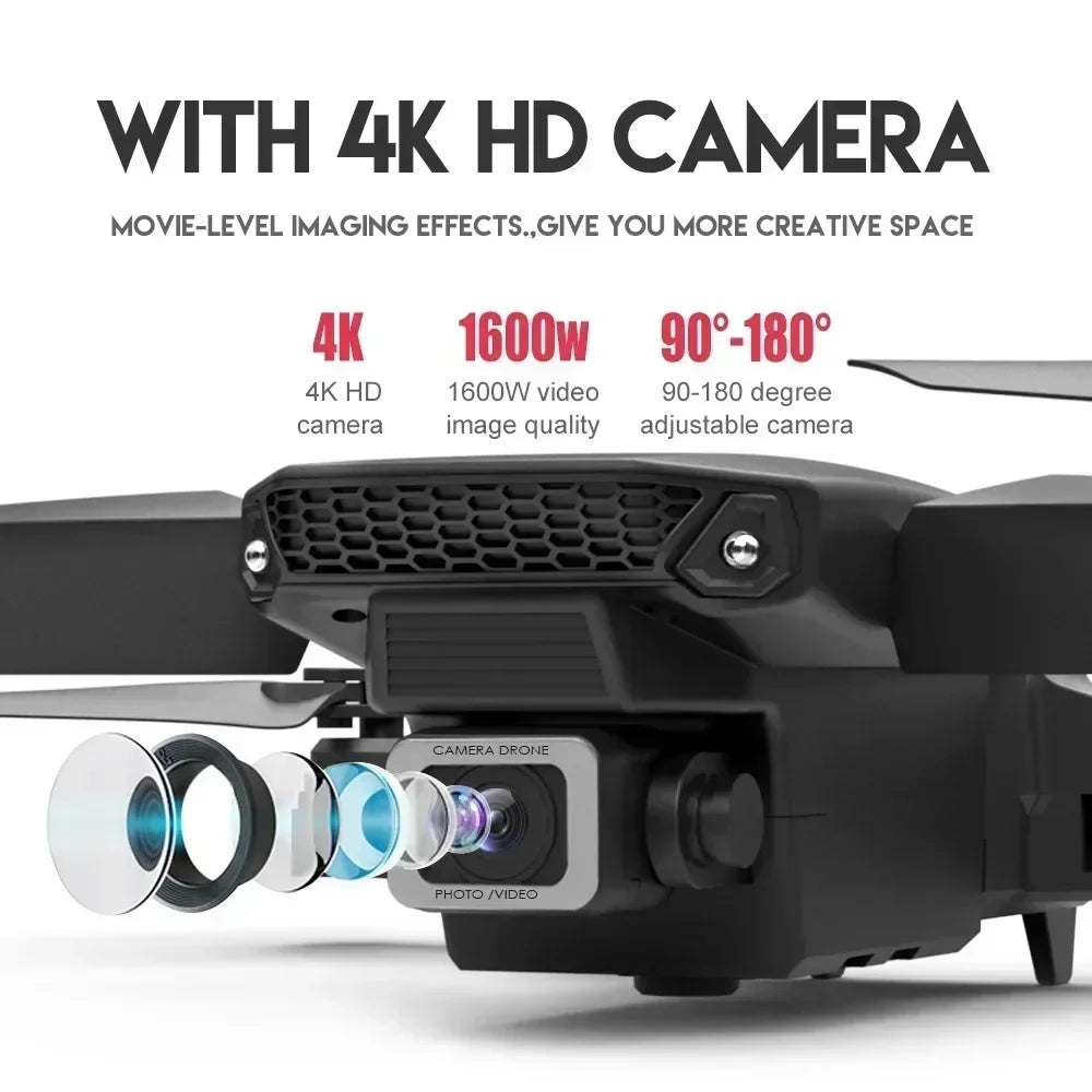 Professional Drone E88 4K Wide Angle HD 1080P Camera WiFi FPV Height Hold Foldable RC Drone Quadrotor Helicopter