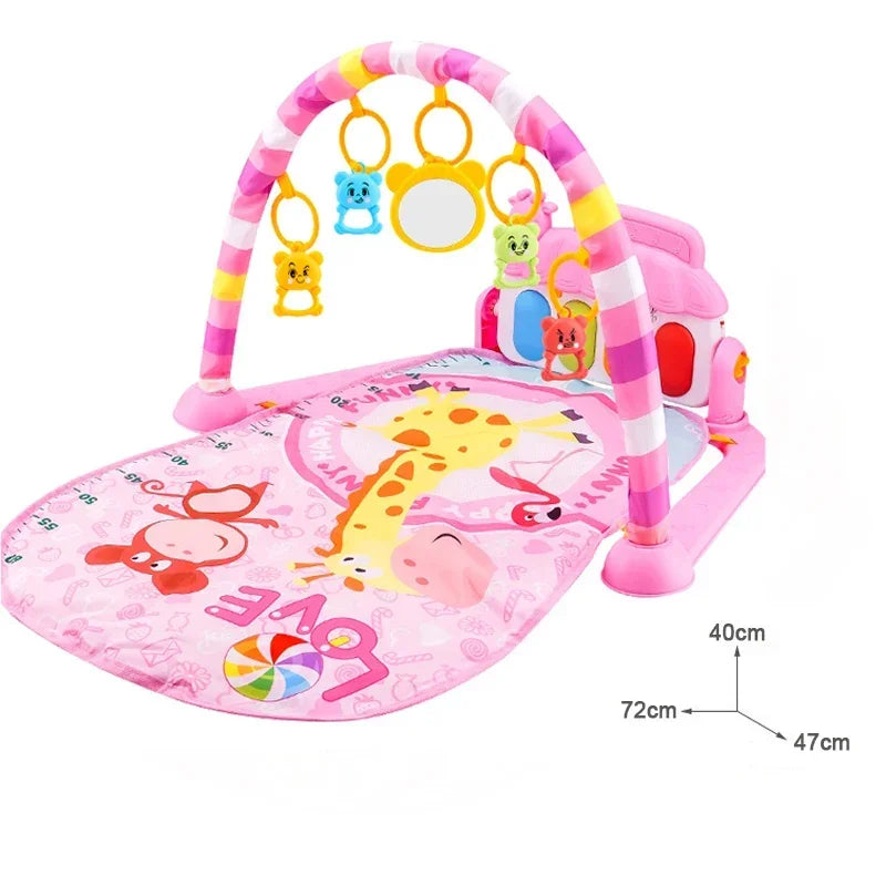 Baby Activity Gym Rack Early Education Toy for Newborns 0 to 36 Months Musical Piano Keyboard Crawling Blanket Pedal Play Mat