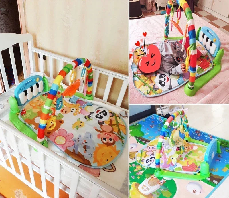 Baby Activity Gym Rack Early Education Toy for Newborns 0 to 36 Months Musical Piano Keyboard Crawling Blanket Pedal Play Mat