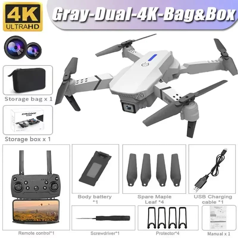 Professional Drone E88 4K Wide Angle HD 1080P Camera WiFi FPV Height Hold Foldable RC Drone Quadrotor Helicopter