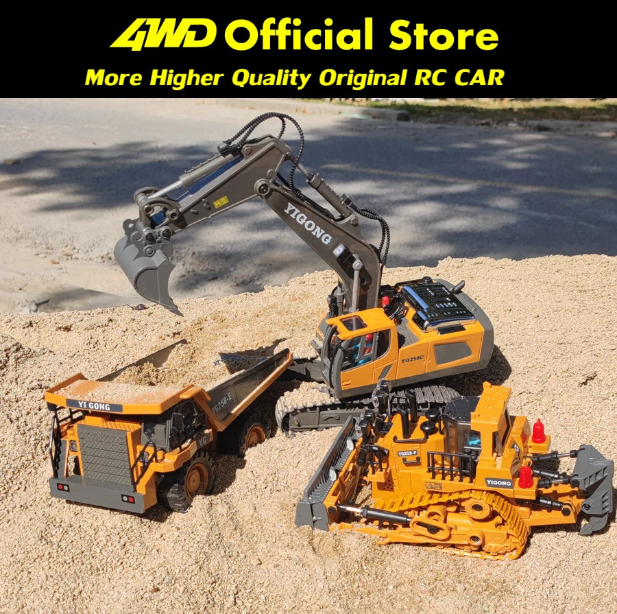 4WD Remote Control Excavator Alloy Dump Truck Toy