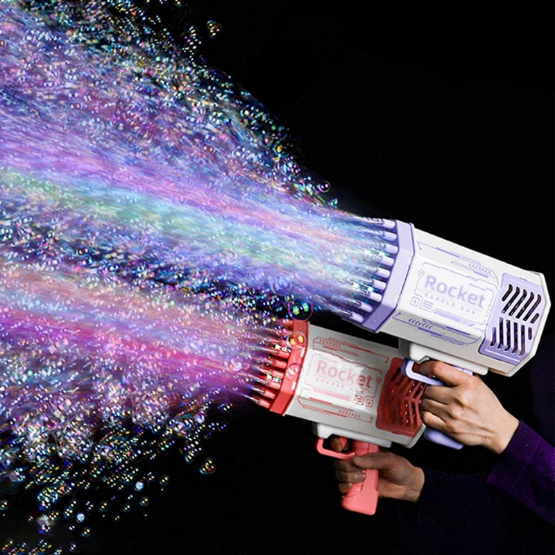 Bubble Gun Kids Toys Rocket 69 Holes Automatic Blower